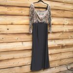 Mac Duggal  2256 Black Beaded Square Neck Long Sleeve Jersey Gown Photo 5