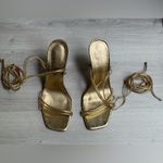 Schutz  Women’s Thea Heels Metallic Gold Shoes Size 9.5 Photo 5