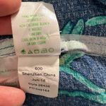 Lilly Pulitzer  Top XS Blue Button Up V-Neck‎ Long Sleeve Tropical Elsa Photo 11