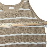 LC Lauren Conrad  Sweater Tank 4X Plus Pointelle‎ Knit Scoopneck Tan White Stripe Photo 7