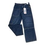 Celebrity Pink Women Blue Denim Jeans Size S Wide Leg Mid Rise Zip Closure Gardener Jeans Photo 12