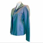 LAFAYETTE 148 Silk Turquoise Shark Skin Blazer 2 Photo 4