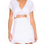 Revolve More To Come x White Mia Ruffle Tie Cut Out Mini Dress Medium Photo 1