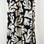 House of Harlow Floral Tropical Wide Leg Linen Blend Pants Black White 2 Photo 0