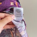 Anthropologie Purple Floral Tank Top Purple V Neck Womens Size S Tie Front Photo 3