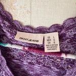 Vintage Y2K purple DKNY Jeans crochet knit tank boho cardigan size L Size L Photo 6