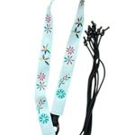 White Floral Embroidered Macarame Strap Tie Belt One Size Photo 0