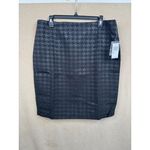 Premise Womens Size 14 Black Skirt Pencil Houndstooth Metallic L3N800 Photo 2