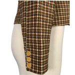 Vintage Finis Retro Y2k Faux Fur Collar Button Front Blazer Plaid Size 4 Brown Photo 9