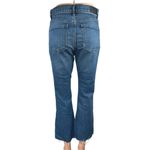 EXPRESS Blue High Waist Frayed Hem Cropped Flare Bootcut Denim Jeans Pants Sz 2 Photo 2