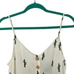 Show Me Your Mumu  Remy Romper White‎ Green Cactus Print Button Size Small Photo 4