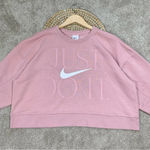 Nike Dri-FIT Get Fit Training Sweatshirt Pullover Oversized Cropped Blush Pink L Photo 5