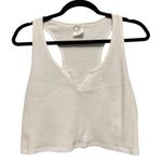 Aerie  White Waffle Knit Crop Tank Top Photo 1