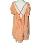 Free People Womens M Peach Angel Mini Dress Babydoll 100% Cotton Boho Chic Gauze Photo 7