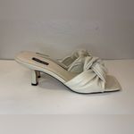 Nine West  Knot 3 Ivory Slip On Squared Open Toe Kitten Heels Sandals Size 9‎ M Photo 3