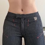 Diesel Y2K Vintage  Denim Flare Pants Side AnkleSlits Womens 28 Gray/Pink Accents Photo 10