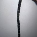 Vintage Hematite and Blue‎ Stone Pendant Necklace Gray Photo 4