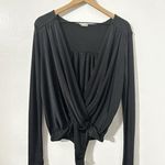 Free People  Intimately Free Black Turnt Body Suit Size Medium Photo 3