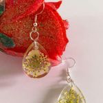 Handmade Pressed Real Flower Dangle Earrings Multi Photo 1