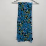 Cejon Vintage Blue Multicolor Silk Geometric Print Long Rectangle Silk Scarf Y2k Photo 5