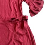 Lucy Paris Burgundy Wrap Dress Ruffle Apron Fit n Flare Size Medium Women's NWT Photo 3