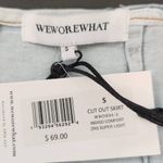 We Wore What  Denim Mini Skirt NWT Size Small Revolve Mini Jean Skirt with Cut-Out Photo 8