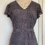 Laura Scott Dress Womens Sz 12 Polka Dots Rockabilly Pink Black Tied Midi Retro Photo 3