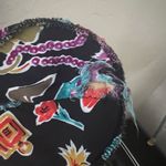 Diane Von Furstenburg Vintage Novelty Hats Feather Button Down Shirt XL Artsy Black Photo 13