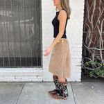 Free People Isaac mizrahi western tan leather suede pencil skirt sz 6 Photo 3