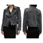 ALLSAINTS Balfern Denim Biker Jacket Size US/2 Photo 1