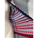 Red White Blue‎ Boho Striped Knit Fringe Vest Women’s M Open Front Layering Size M Photo 7