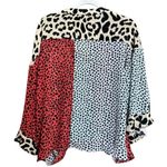 Umgee  Top Womens Medium Multicolor Mix Print Art To Wear Ruffle Sleeves Blouse Photo 5