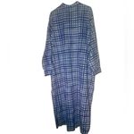 S.Deer plaid button down shirt dress XXL travel loungewear beachy Blue Photo 3