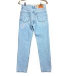 Levi's  501 150 Women's High Rise Fitted Straight Leg Distressed Jeans w/ Stain Photo 1