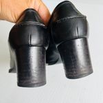 Salvatore Ferragamo FERRAGAMO Sz 6.5 Black Leather Buckle Heeled Slip On Loafer Round Toe Shoes Photo 3