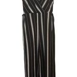 Iris  Jumpsuit Size Small Vertical Stripes Spaghetti Straps Waist Tie Wide Leg Photo 0