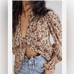 Free People Meant To Be Puff Sleeve Ruffle Blouse Top Vintage Floral Cotton Boho Photo 7