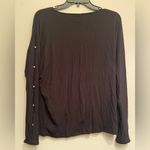 Tahari  Long Sleeve Top black pearl details size medium Photo 5