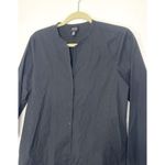 Eileen Fisher  Black Button Down 3/4 Sleeve Cotton Spandex Minimalist Shirt Top M Photo 9