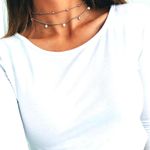 Rhinestone Boho Choker Necklace Silver Photo 0