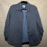 Jachs Girlfriend  Quilted Diamond Pattern Denim Jacket Barn Coat Blue Size S Photo 0