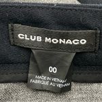 Club Monaco Pants Low Rise Size 00 Gray Black Lamb Leather Wool Tuxedo Stripe Photo 8