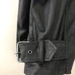 Lysse  Dark Brown Vegan Leather Faux stretch Moto motorcycle biker jacket women M Photo 3