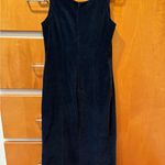 Laura Ashley Vintage Blue Velvet Cotton Dress Long 6 Photo 1