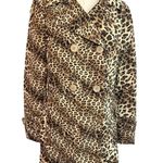 Leopard Print Blazer/Jacket Women 44 Stylish Bold Lined Buttons Boho Preppy Brown Size 1X Photo 0