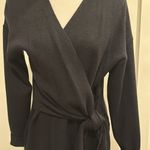 Entro  Faux Wrap Black Sweater Dress Sz M Photo 3