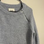 Abercrombie & Fitch Blue Waffle Knit Sweater with Exposed Zipper - Small Photo 1