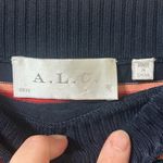 ALC Frank A.L.C. Striped Pull on Pencil Mini Skirt in Navy Blue & Pink - Size Large Photo 1