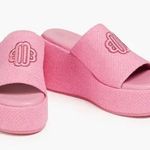 Maje NEW Platform Sandals Rose Fuschia Embroidered Logo size 40 Photo 0