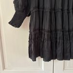 Ulla Johnson Amara Dress Noir Black Plisse Satin Mini Dress Size 4 Small Ruffle Photo 13